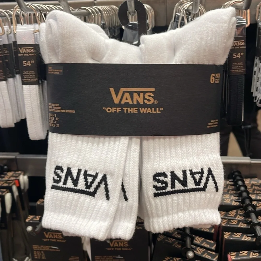 Vans Socks 6 pairs set CREW VANS.
"OFF THE WALL" White/Black 
NWT - Picture 6 of 16